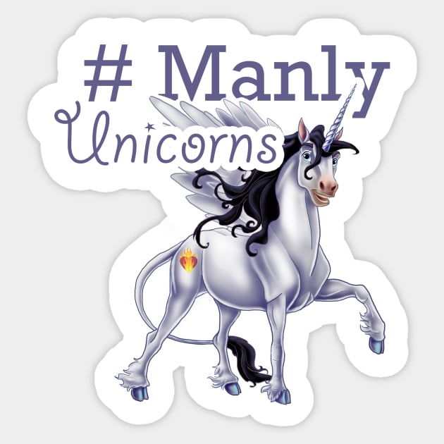 Manly Unicorns Sticker by Unicornarama